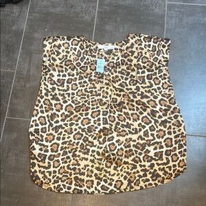 Leopard Print Women's Top loft size LP silk like
